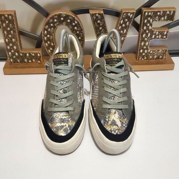Vintage Havana Womens Spot On Calf Hair Snake Lace Up Gray Sneakers Sz 6.5 - Picture 4 of 12